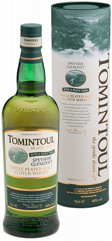 Виски Scotch Whisky Tomintoul Speyside Glenlivet Peaty Tang, gift box